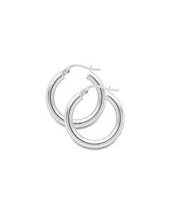 9ct White Gold Classic Hoop Earrings