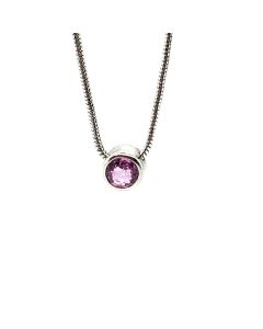 9ct White Gold Pink Sapphire Pendant