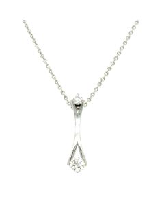 18ct White Gold Two-Stone 0.35ct Diamond Pendant and Chain