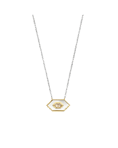 Ti Sento Silver Hexagon Mother of Pearl Necklace
