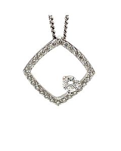 18ct White Gold 0.50ct Diamond Pendant with Chain