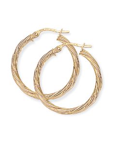 9ct Twisted Hoop Earrings 20x20mm