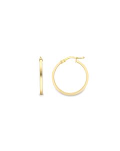 9ct Square Tube Round Hoop Earrings
