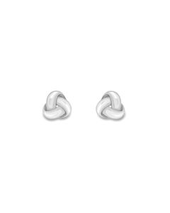9ct White Gold Knot Earrings 