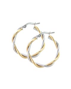 9ct White and Yellow Gold Hoop Earrings