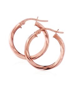 9ct Rose Gold Twisted Hoop Earrings