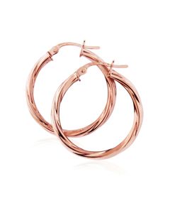 9ct. Rose Gold Twisted Hoop Earrings