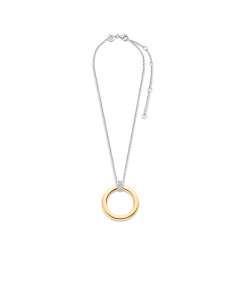 Ti Sento Milano Silver/Gold Plated Zirconia Pendant & Chain Length 48cm