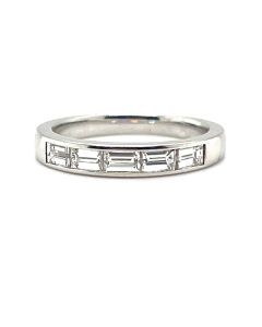 18ct White Gold 0.76ct Baguette cut Diamond 1/2 eternity ring