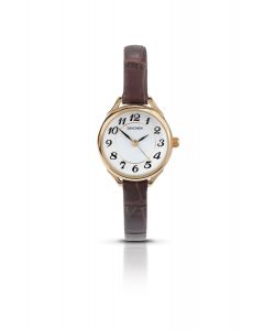 Sekonda Ladies Classic White Dial Leather Strap Watch 4701