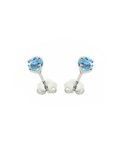 December Birthstone Blue Topaz Sterling Silver Stud Earrings 