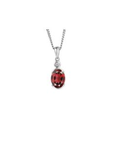 Amore Garnet and cz pendant and chain 