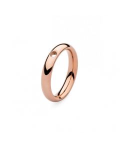 Qudo Famosa Stainless Steel Rose Gold Plated Small 15.9 Ring