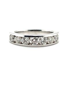 18ct White Gold 1.34ct Diamond Seven-Stone Half Eternity Ring