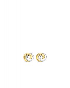 Ti Sento Milano Silver Gold Plated Twin Circle Stud Earrings 7784SY