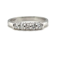 Platinum 0.35ct Diamond Five-Stone Half Eternity Ring 