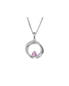 Pink Sapphire Circles of Style Necklace 