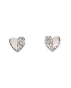 Fiorelli Half Heart Stud Earrings with Cubic Zirconia