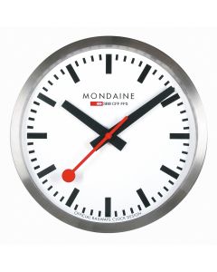 Mondaine Steel and White Wall Clock A990.CLOCK.16SB