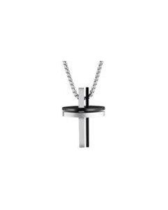 Unique & Co Stainless Steel Cross and chain with black IP plating
