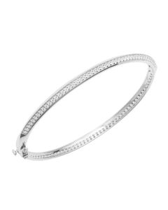 Fiorelli Knife Edge Hinged Bangle with Cubic Zirconia