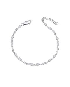 Silver Mixed Shapes Tennis Bracelet