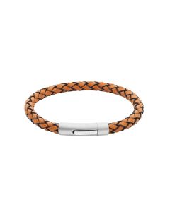 Unique Men's Waxy Tan Leather with Matte/polished clasp