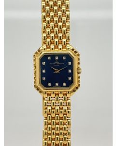 Baume & Mercier 18ct Ladies Blue Dial Diamond Set Brick Bracelet Dress Watch