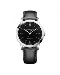 Baume Et Mercier Classima Automatic Steel Gents Black Dial Watch On Strap