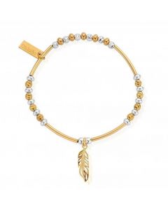 ChloBo Gold and Silver Sparkle Filigree Feather Bracelet GMBSBNH1089