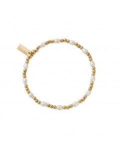 ChloBo Gold Cute Charm Pearl Bracelet