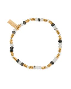 ChloBo Gold Plated Stone Of Empowerment Black Rutilated Quartz Bracelet