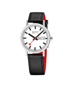 Mondaine Classic White Dial Black Leather Mens Watch A667.30314.11SBB