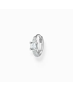 Thomas Sabo Single hoop earring with white stones silver