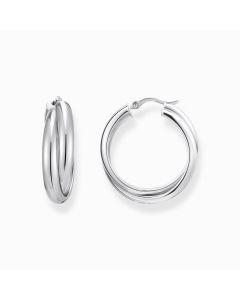 Thomas Sabo silver hoop earrings intertwined design