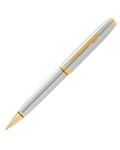 Cross Coventry Ballpoint Pen - Polished Chrome Gold Trim