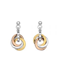 Hot Diamonds Trio Rose and Yellow Gold Plated Accents Earrings
