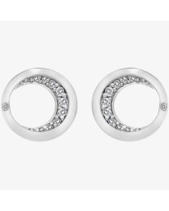Hot Diamonds Celestial Sterling Silver White Topaz Moon Stud Earrings DE686
