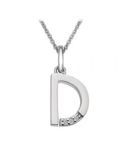 Hot Diamonds 'D' Micro Pendant & Chain DP404