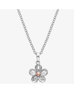 Hot Diamonds Silver & Rose Gold Plated Forget Me Not Pendant