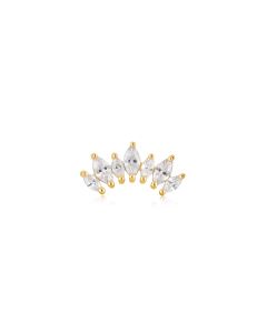 Ania Haie Gold Sparkle Marquise Climber Barbell Single Earring