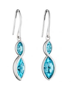 Fiorelli Sterling Silver Aqua Navette Twist Earrings E5801A