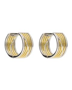 Fiorelli Cage Design Rounded Hoop Earrings with Yellow Gold Plating