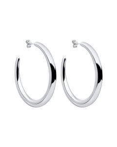 Silver Polished Chunky Hoop Earrings