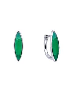 Fiorelli Elongated Navette Onyx Hoop Earrings