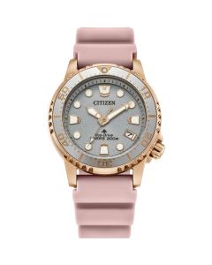 Citizen Ladies Pro master Divers With Grey Dial and Pink Rubber Strap