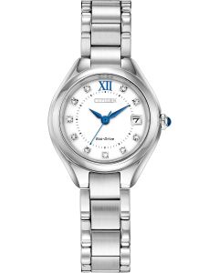 Citizen Ladies Eco Drive White Crystal Dial Watch EW2540-83A