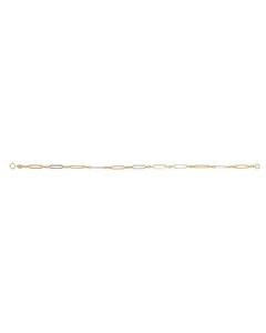 9ct Yellow and White Gold Elongated link Bracelet