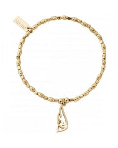 Chlobo Gold Plated Soul Glow Interlocking Heart Angel Wing Bracelet