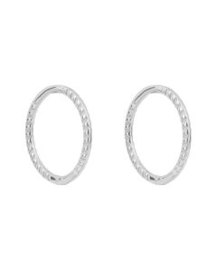 9ct White Gold 12mm Rope Huggie Earrings